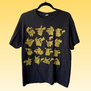Vintage All Over Print Pokémon Pikachu Graphic T-Shirt Size L 90s Tee
